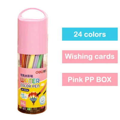 Pink -24 colors Набор канцтоваров для детей моющиеся Фломастеры 12/18/24/36/цвета цветная ручка для детей Рисунок Живопись акварельные худ - Цвет: Pink -24 colors