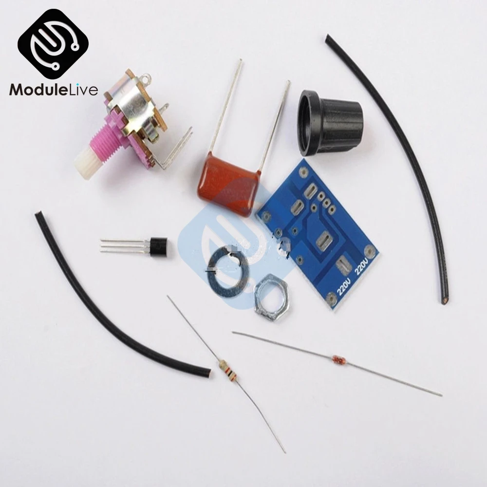 2PCS 100W Switch Speed Regulation Module Dimmer DIY Kit For Arduino Dimming Light Board AC Motor Potentiometer MAC97A6 | Обустройство