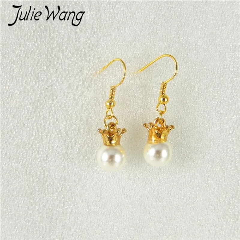 Julie Wang 1 пар/упак. золотые + молочно белые ABS цинковый сплав имитация жемчуга Корона