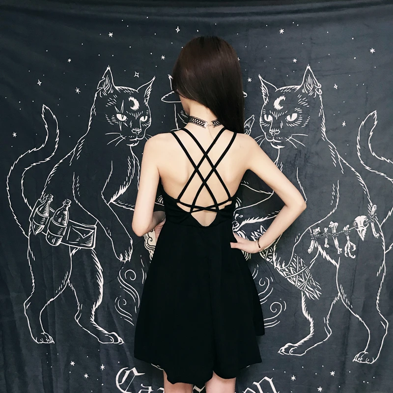 Ruibbit летнее винтажное готическое вечернее женское платье на бретельках с