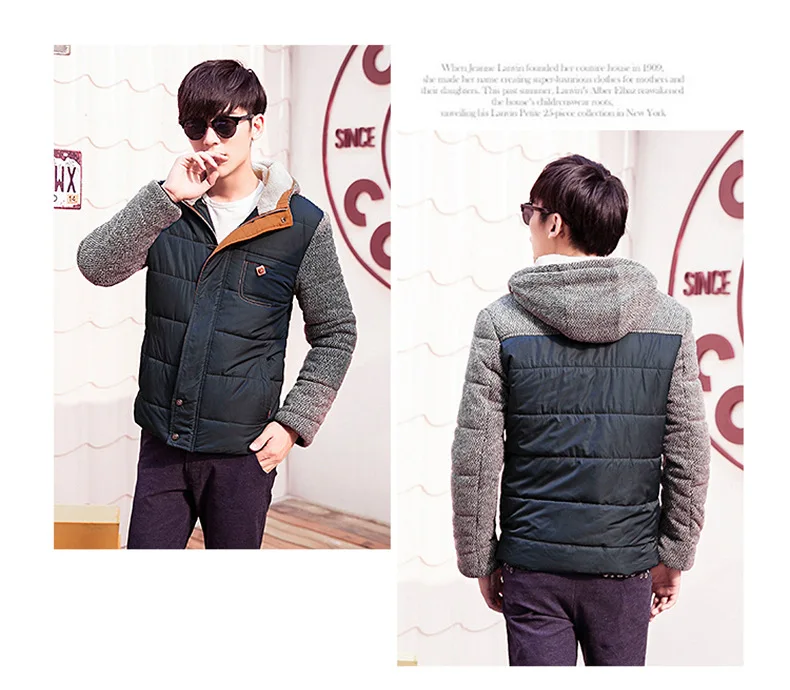 Зимняя мужская Модная хлопковая стеганая куртка с капюшоном Повседневная M-3XL |