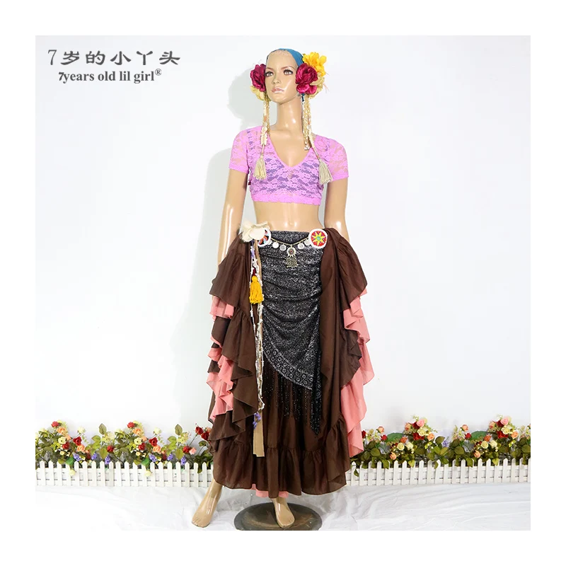 Кружевной топ для танца живота Ats Племенной чоли короткий рукав Для женщин костюм