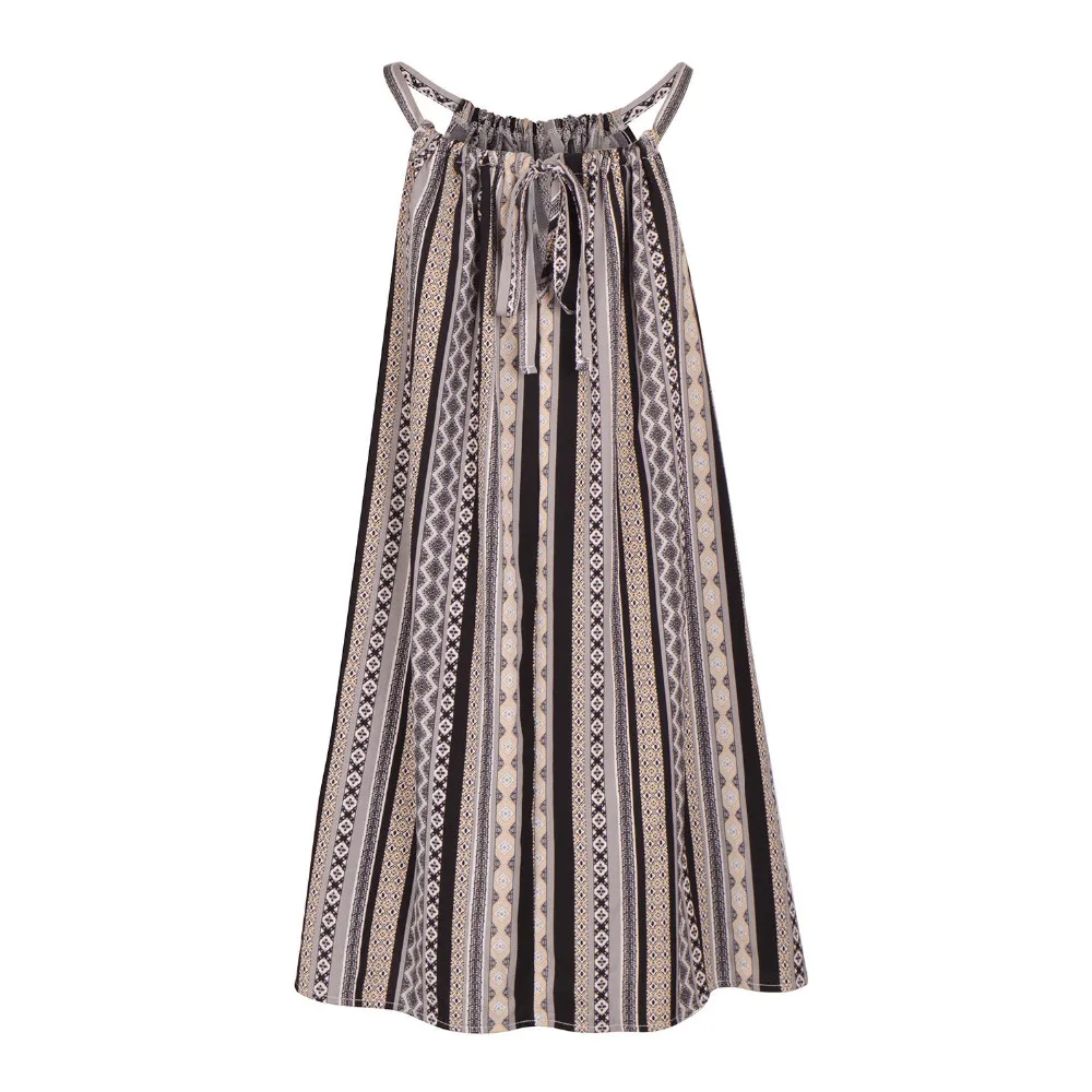 YANDW Boho женское летнее пляжное платье на бретельках сарафан каждый день короткое с