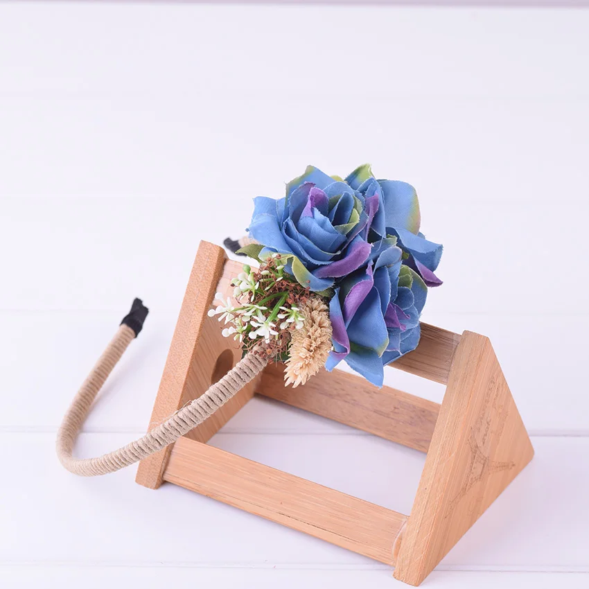 CXADDITIONS Ручная подвязка из восковых веревок с пшеницей, розами, травой и растяжка для головы с цветочным орнаментом в стиле бохо для свадебных причесок женщин и детей.