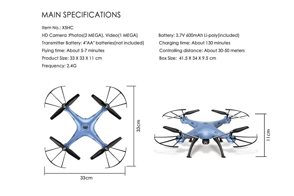 SYMA X5C обновленная версия SYMA X5HC 4CH 2,4 г 6 оси Радиоуправляемый Дрон с Камера Вертолет VS Syma x5C X5SC X5SW X400/X600