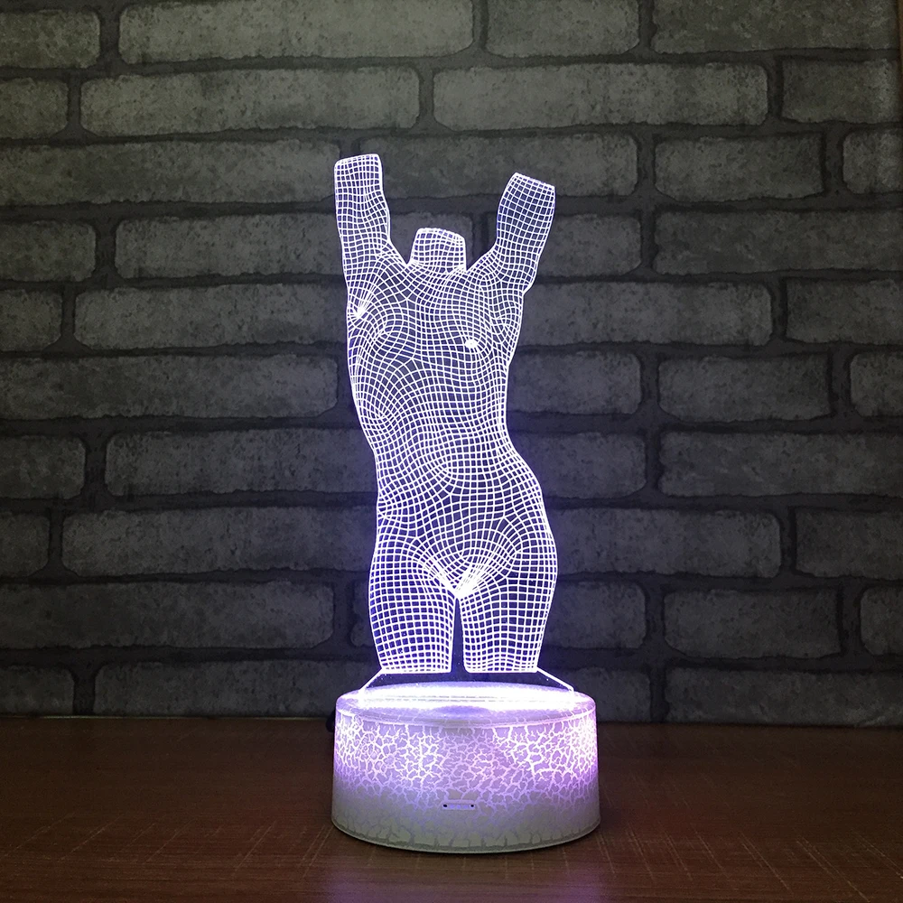 Человеческое тело model3D ночник креативная Иллюзия 3d лампа LED 7 цветов меняющая