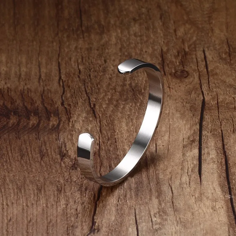 URORU IDE2017 autumn bracelet 6MM smooth opening gold + black white stainless steel couple | Украшения и аксессуары
