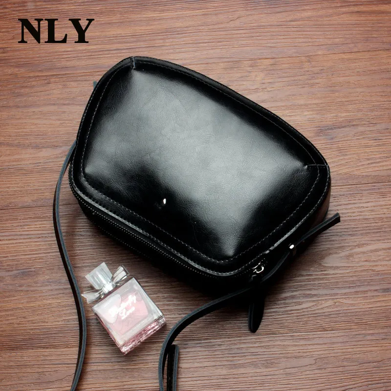 Винтаж кожа двойной молнии Для женщин сумка Дамы Crossbody Повседневное | Багаж и