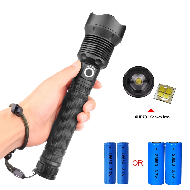 Zoomble Супер Мощный usb светодиодный фонарик 18650 или 26650 cree xhp70 32 Вт Rechargeabl lampe torche