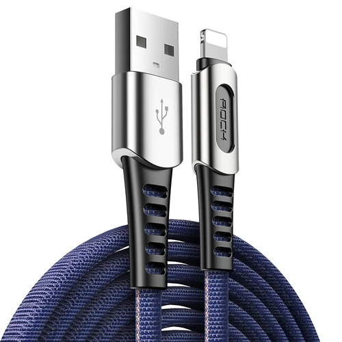 Blue ROCK цинковый сплав зарядный кабель для iPhone XS Max XR X 8 7 6 6S 5 5S iPad 1 м нейлоновый плетеный кабель синхронизации данных для шнура освещения - Цвет: Blue