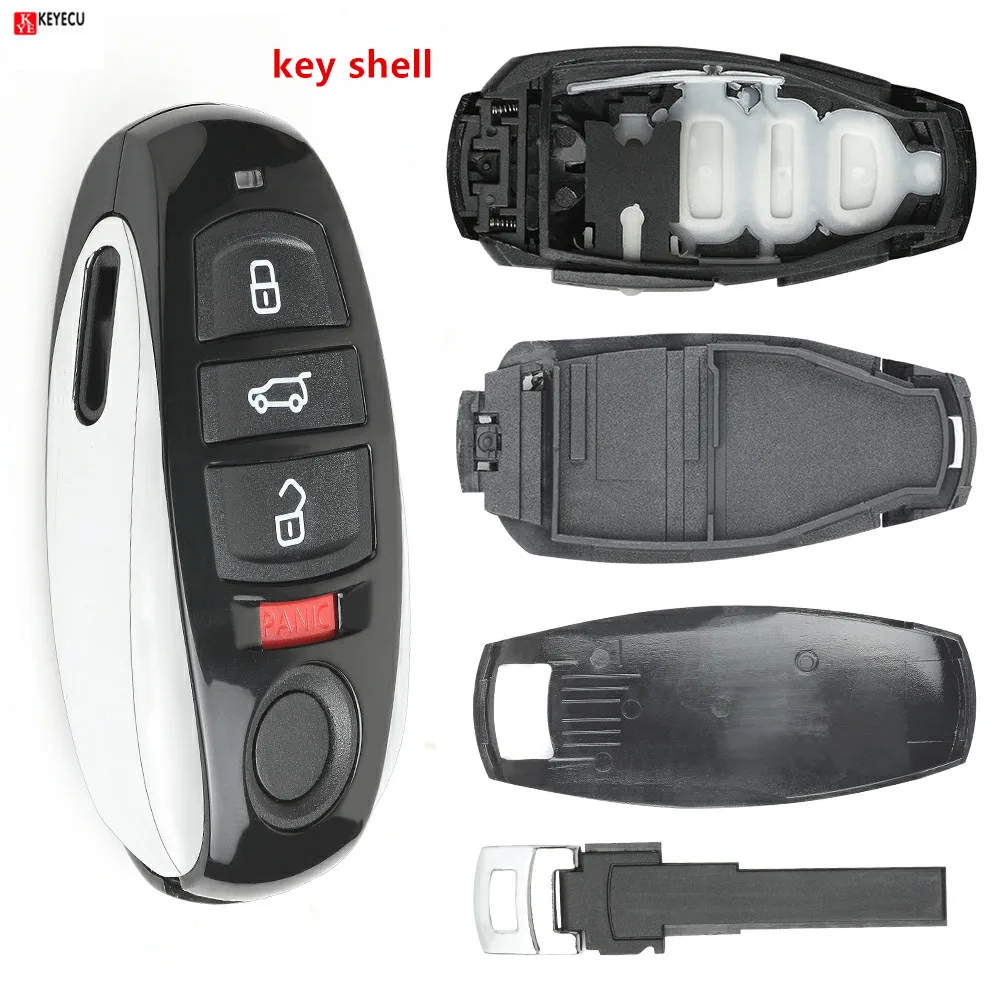 Keyecu новая Замена дистанционного оболочки чехол Fob 4 кнопки для Volkswagen Toua* reg 2011 2012 2013