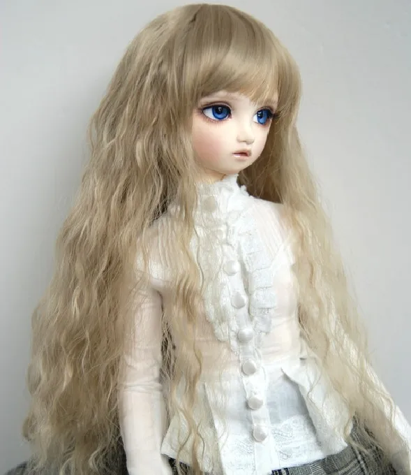 

doll accessories 1/3 Bjd wig doll hair slightly curly wavy long straight bang cute girl female hair roll - fa49