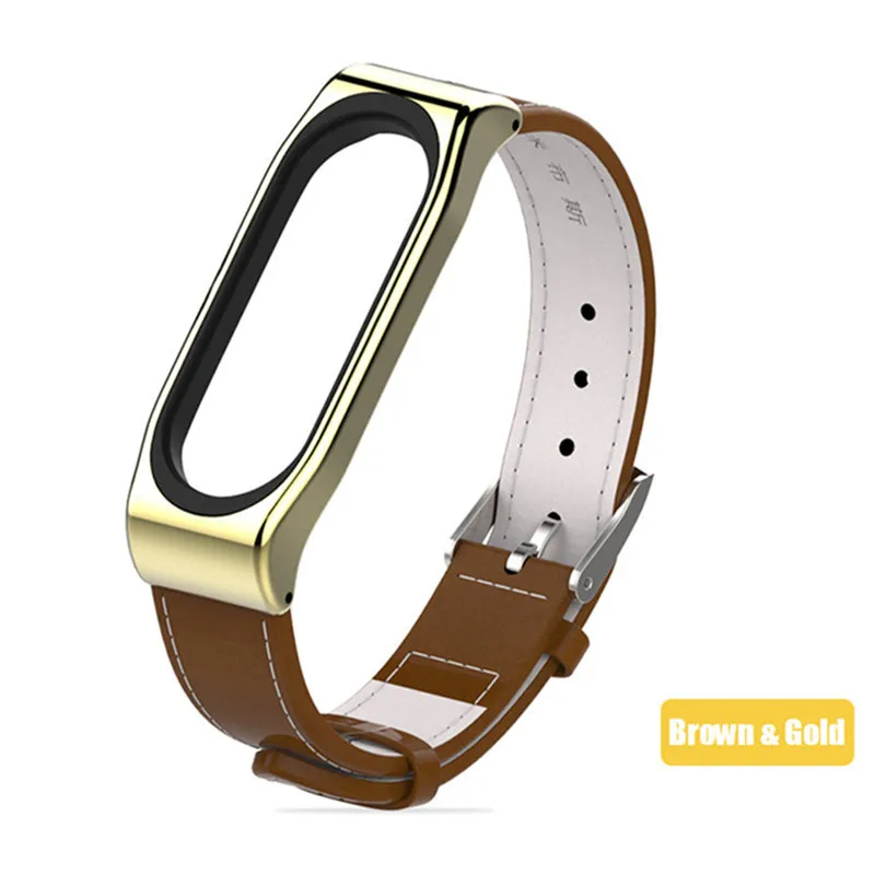 Mijobs Mi band 3 Bracelet Wrist Strap Genuine Leather For Xiaomi Band Screwless Smart Replace Miband | Электроника