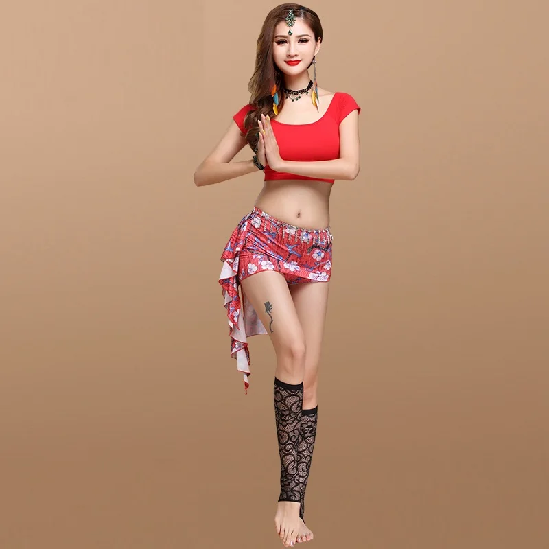 

2pcs Belly Dance Uniforms New Rumba Dance Suit Female Uniforms Top and Skirts Adult Performance Belly Dance Clothing D-0105