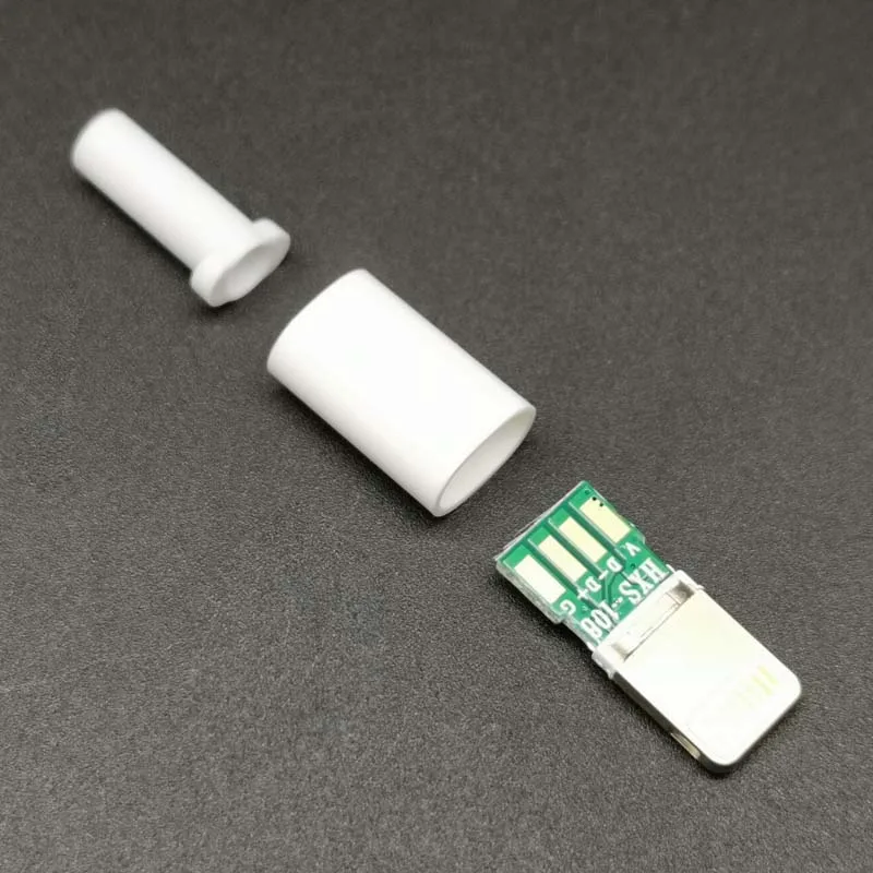 10set/lot For iphone lightning male plug with board with IC data charging plug connector 3 IN 1