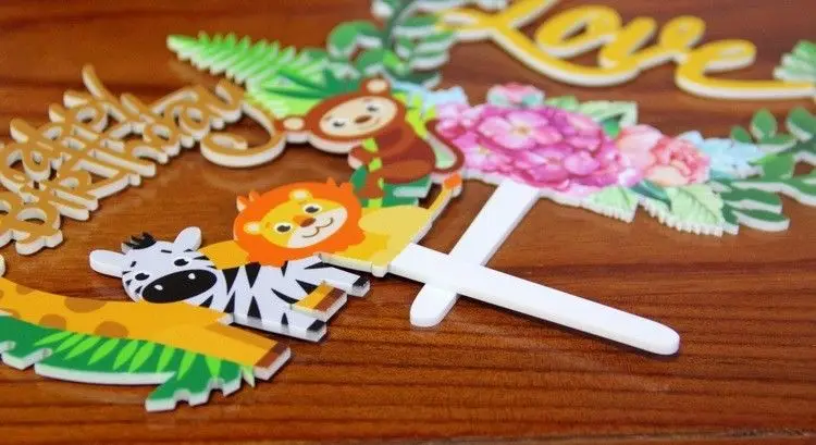 1 шт. акриловые украшения для торта в виде животных Льва зебры жирафа обезьяны |