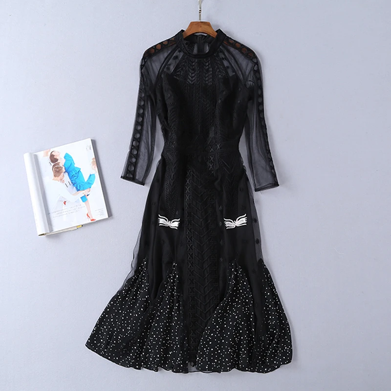 Высокое качество мода 2020 весна лето дизайнерское подиумное платье для женщин