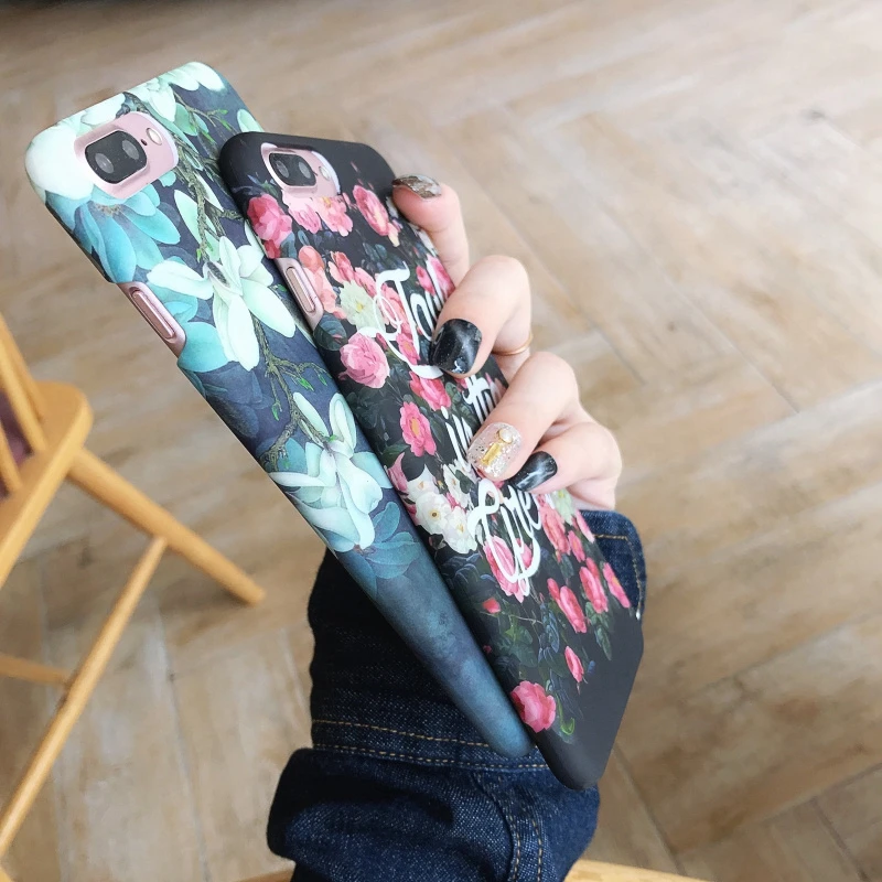 Magnolia Rose Flower Hard PC Case for iphone X XS 5.8inch 6 6s plus 7 8 Shockproof Back Protect Cover |