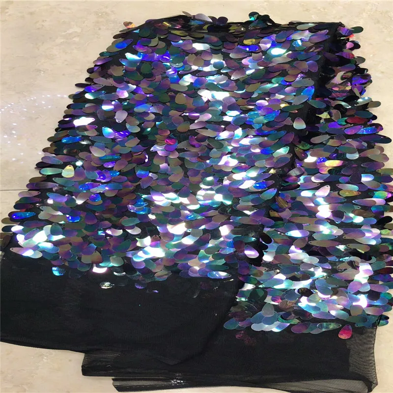 

2018 Hot Selling African Tulle French Lace Fabric With Big Sequins New Embroidered Lace Nigerian French Lace For Dress bh65-825