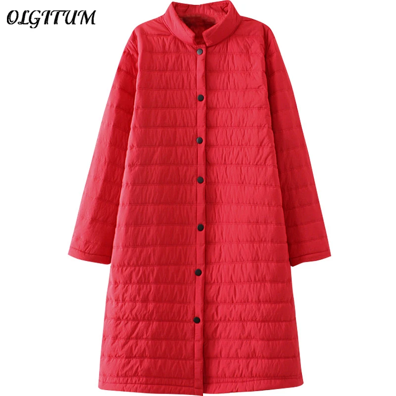 Классическая Зимняя парка большого размера со стоячим воротником Женская легкая