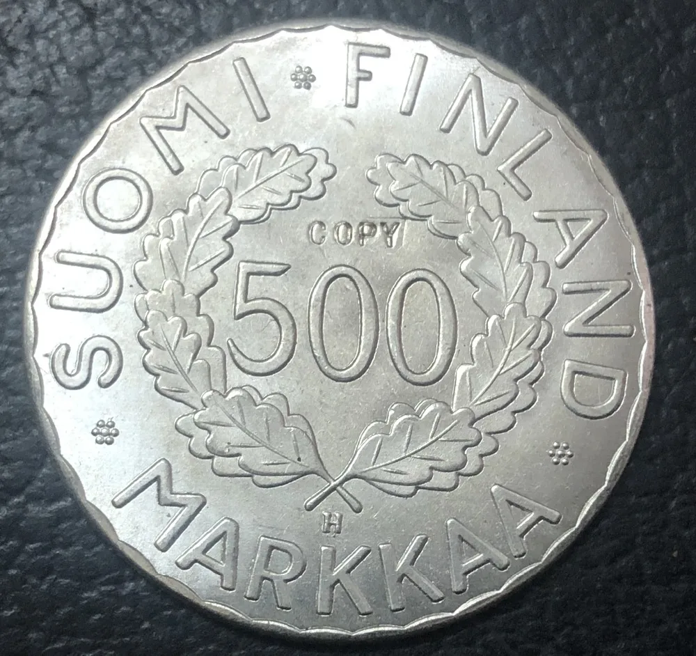 1951 Финляндия 500 Markkaa Олимпийские игры Серебряная копия монеты|Безвалютные монеты|