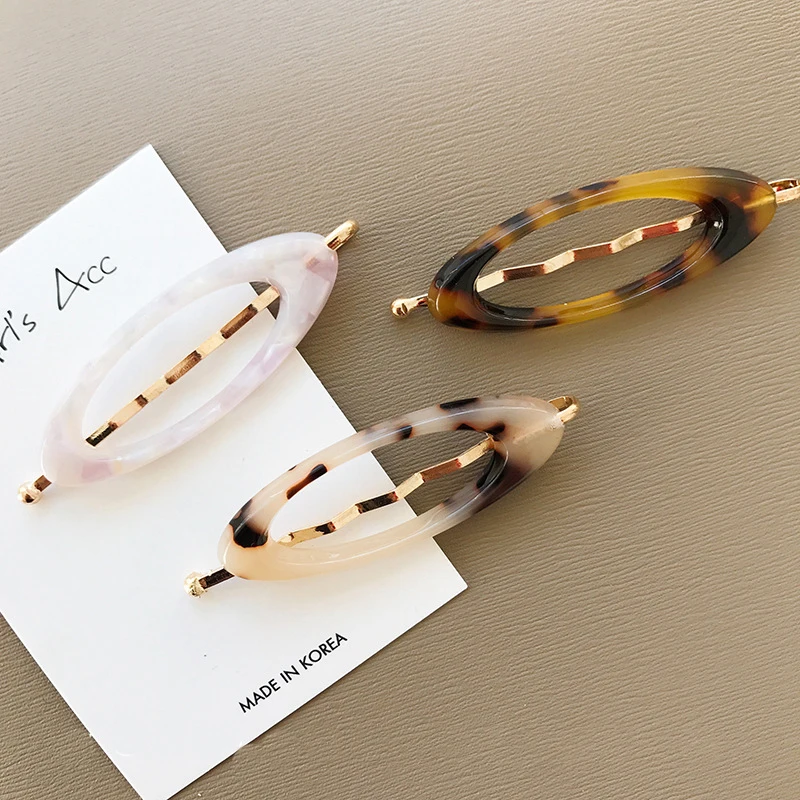 1 шт. красивые женские заколки из смолы мраморные для волос геометрический