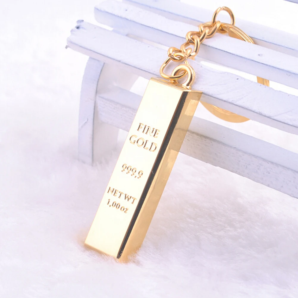 1 шт. металлический золотой Бар Золотой кирпич брелок креативный подарок|Брелоки|