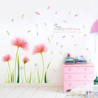 romantic pink garden flower wall sticker home decoration diy bedroom living room background mural art decals poster stickers