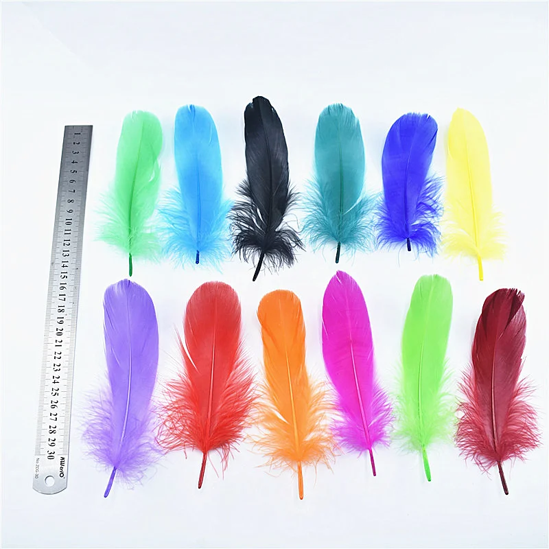 Высококачественные крашеные гусиные перья натурального цвета 20 шт./лот 13-18 см 5-7