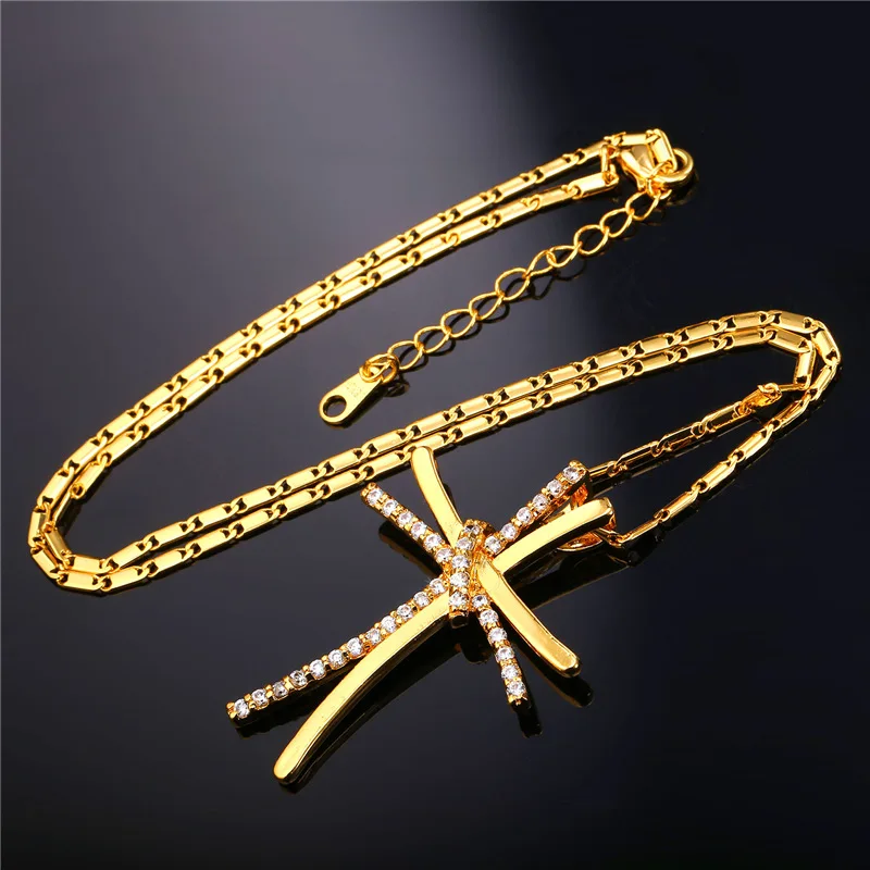 Крест ожерелье уникальный дизайн циркония христианские ювелирные изделия