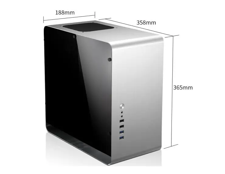 Silver side through JONSBO UMX3 алюминиевое шасси MATX маленькое Шасси для HTPC - Цвет: Silver side through