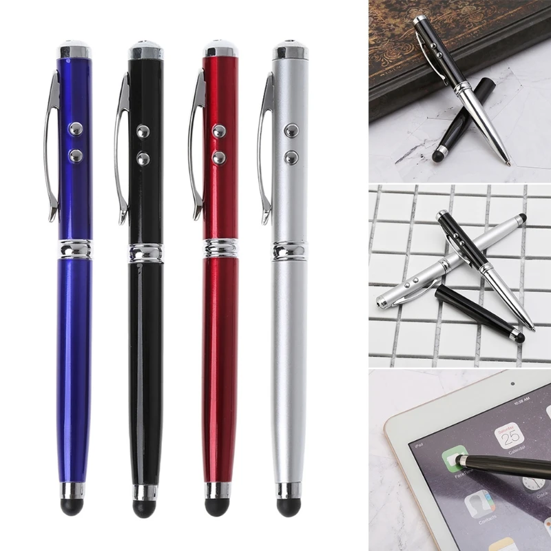 4 in1 Capacitive Stylus iPad Touch Screen Ballpoint Pen LED Light Laser Pointer | Канцтовары для офиса и дома