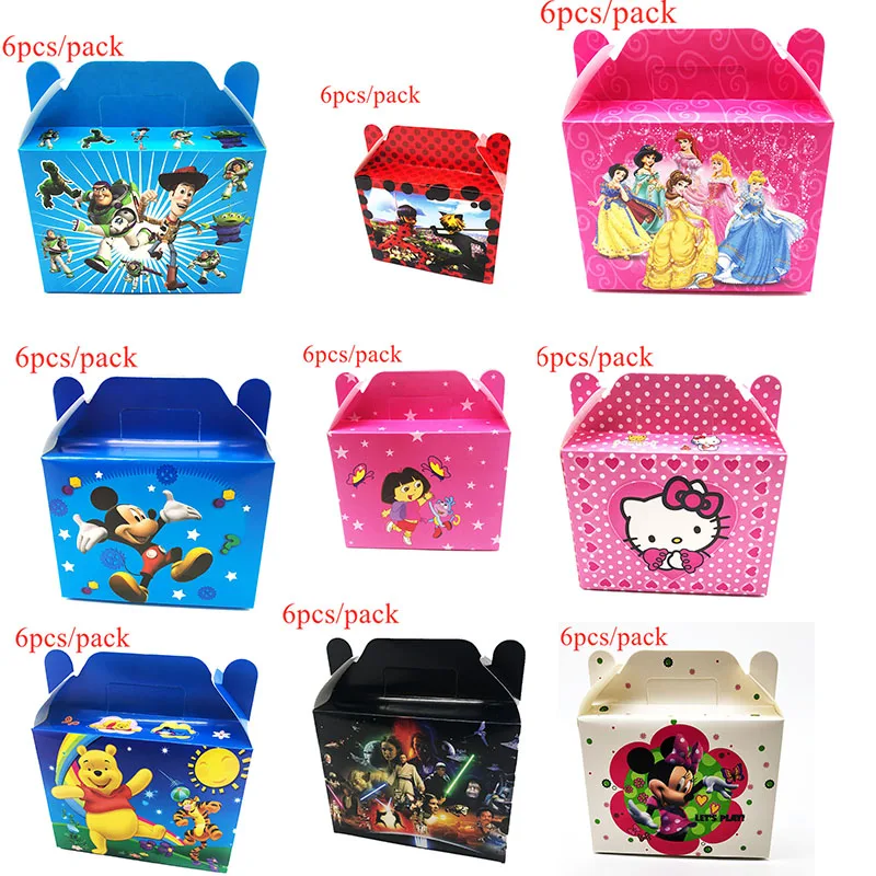 6 ⑤ упак. коробки конфеты мультфильм день рождения украшения детский душ товары