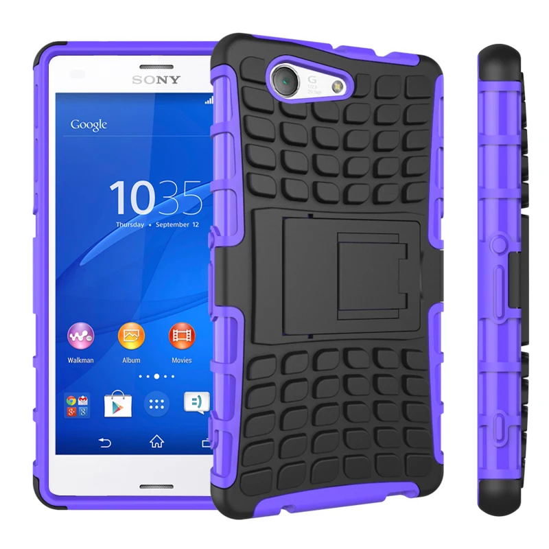 Для sony Xperia Z 3 Compact Z3 mini D5803 D5833 M55W чехол сверхмощный армированный Гибридный Твердый Пластик Стент чехол для sony Z3mini чехол - Цвет: Purple