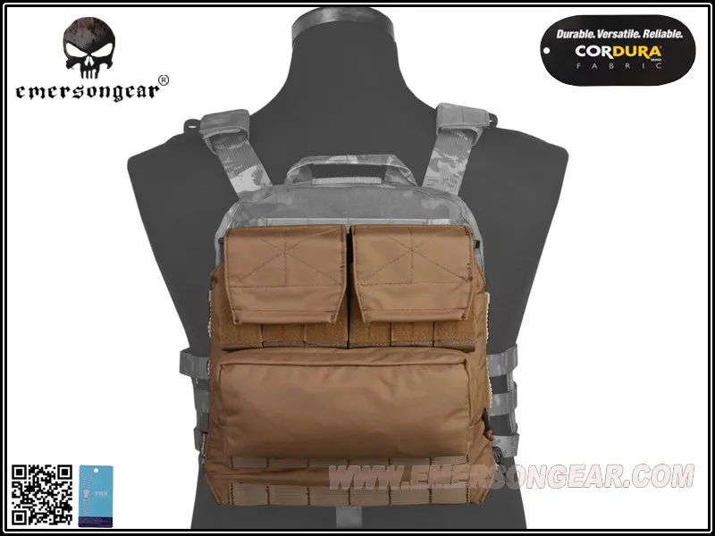 Emerson Back Pack BY ZIP Panel FOR AVS JPC2.0 CPC Tactical Vest Pouch Package Coyote Brown EM9286E
