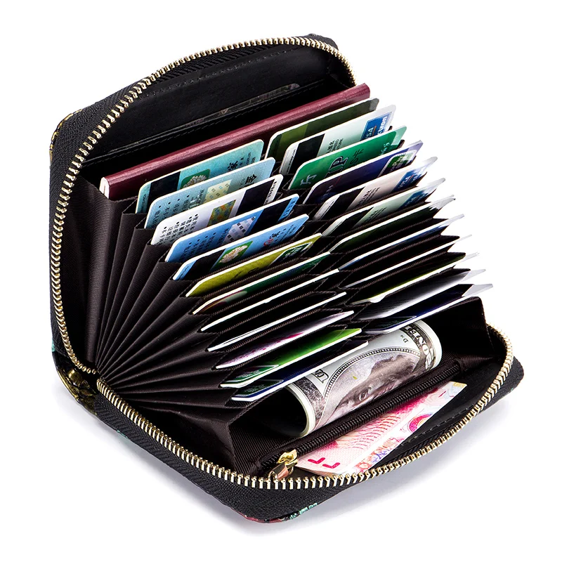 

Carteira Feminina 2018 New Arrivals Short RFID Protection Women Wallets Large Capacity Fashion Flower Women Zipper Purses Sales