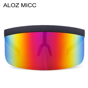 ALOZ MICC Women Oversize Shield Visor Sunglasses Women Retro Windproof Glasses Men Shield Visor Flat in USA (United States)