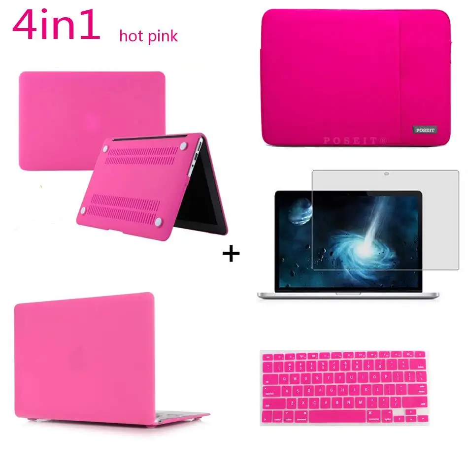 Жесткий матовый чехол POSEIT 4 в 1 сумка для ноутбука клавиатуры с ЖК экраном Apple Macbook
