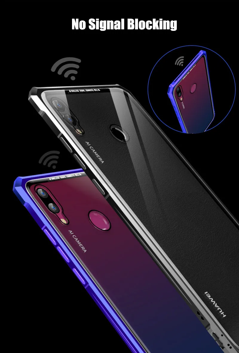 OMEVE для huawei Enjoy Max чехол металлический сплав рамка Прозрачная закаленное стекло задняя крышка для huawei Y Max защита телефона от падения Чехол s