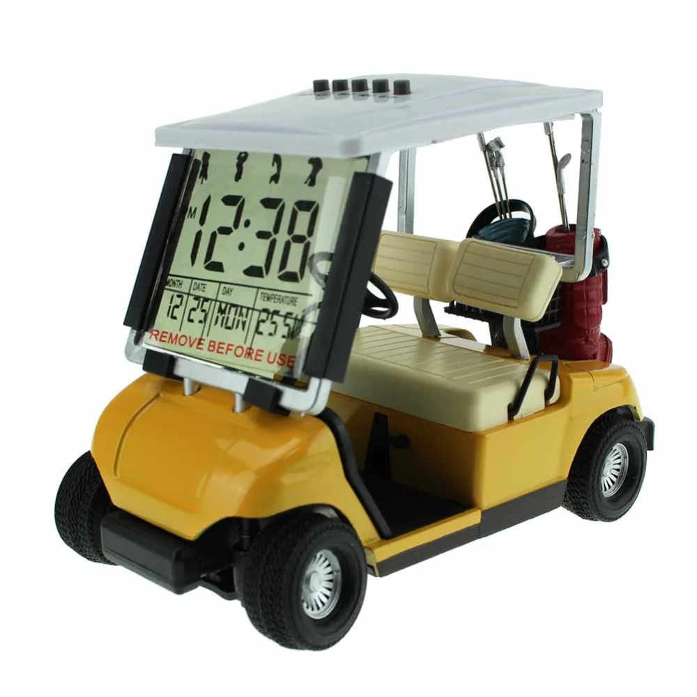 

CRESTGOLF Mini Golf Cart Alarm Clock LCD Digital Date Display Perfect Gift Desk Decoration Golf Accessories