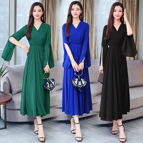 Богемное летнее макси пляжное платье женское модное тонкое шифоновое с