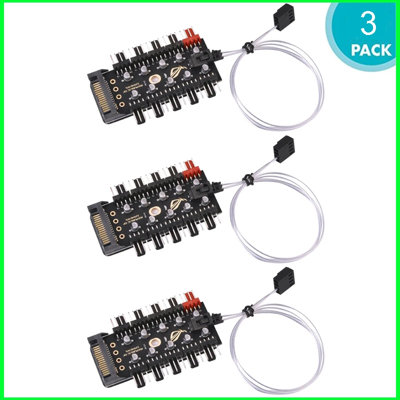 3 шт. компьютерный кабель Разъемы ШИМ вентилятор концентратор регулятор скорости