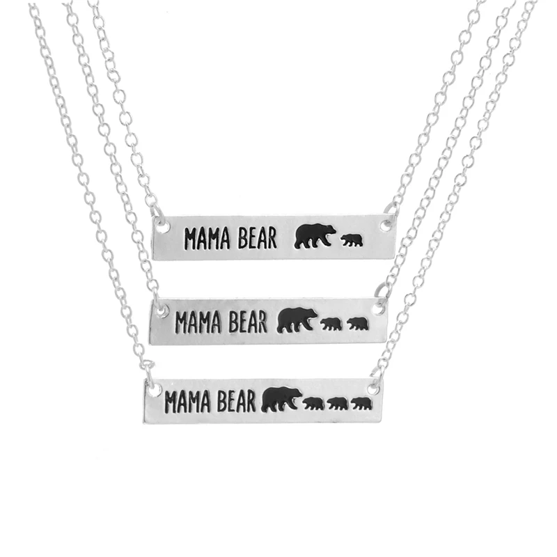 Модное ожерелье с надписью Mama Bear ручной работы два/три/четыре медведя подарок на