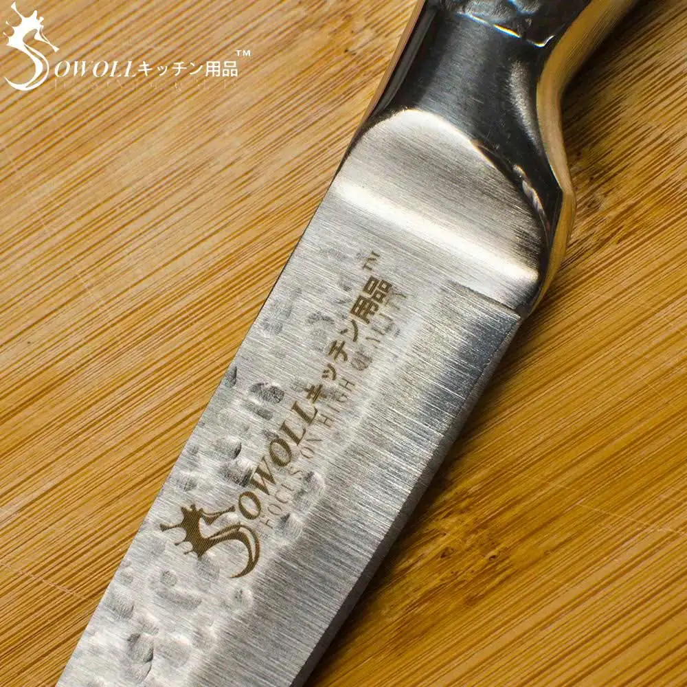 SOWOLL полный нож из нержавеющей стали Профессиональный кухонный 3 5 дюймов для