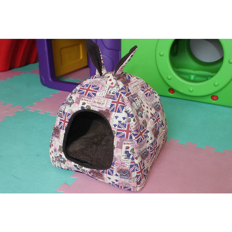 Питомец собака кошка палатка кровать с бантом складная милая теплая котенок щенок съемный матрас подушка диван уютные подушки гнездо для кошек.