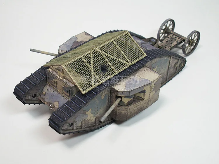 Модель из 3D бумаги 1:35 Британский Марк. I Мужской Танк Мир танков колесница литые