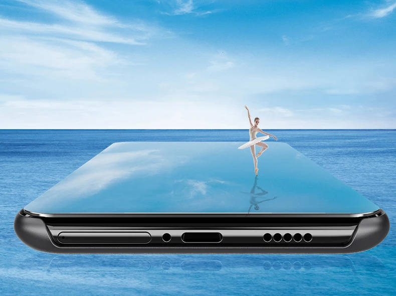 Роскошный умный зеркальный чехол для Samsung Galaxy A9 2018 кожаный флип-чехол с полным