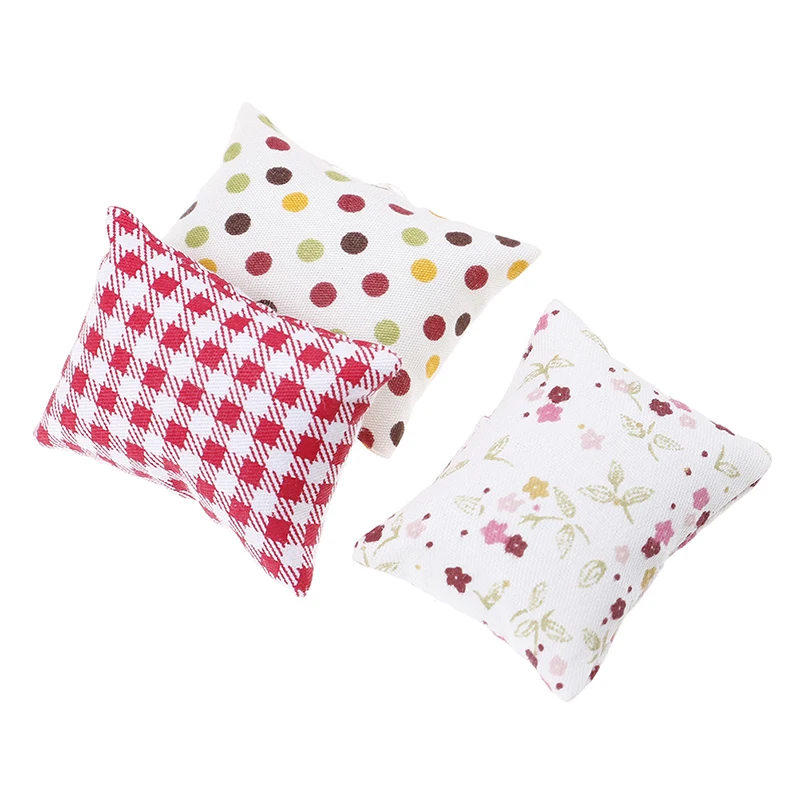 

1:12 Dollhouse Furniture Dot Plaid Flower Chair Sofa With Pillow Sweet Furniture For Doll House Armchair Furniture Toys Gift