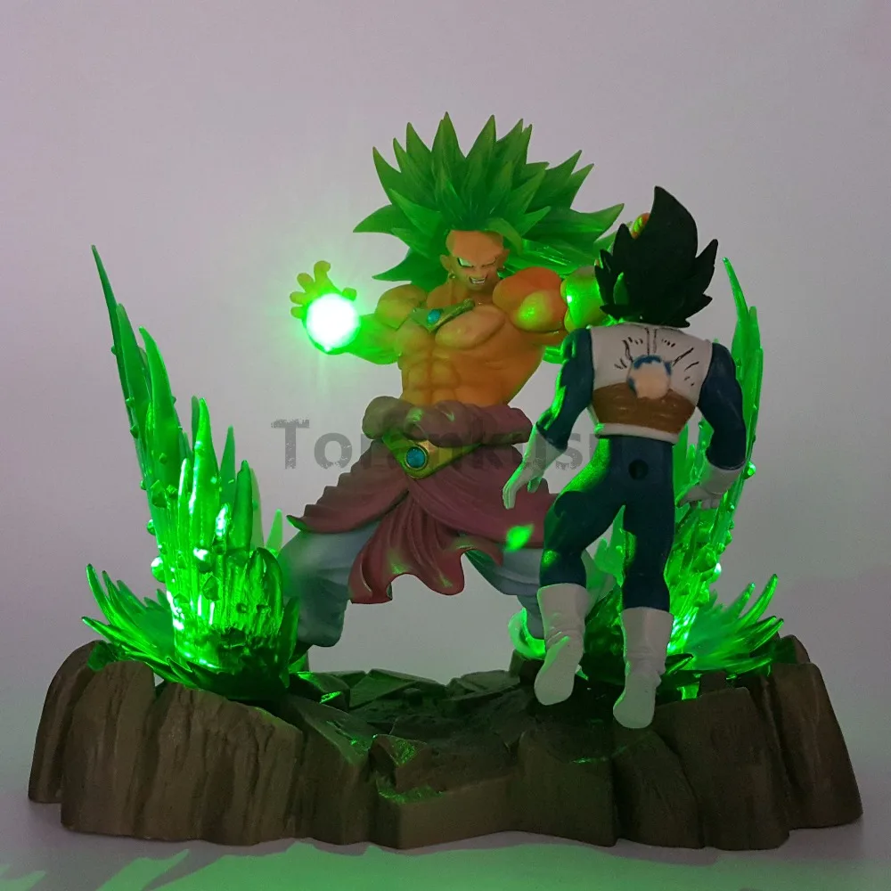Dragon Ball Z Broy VS Vegeta ПВХ Фигурки светодиодный светильник аниме Dragon Ball Super Broly Beat Vegeta фигурка DBZ игрушка