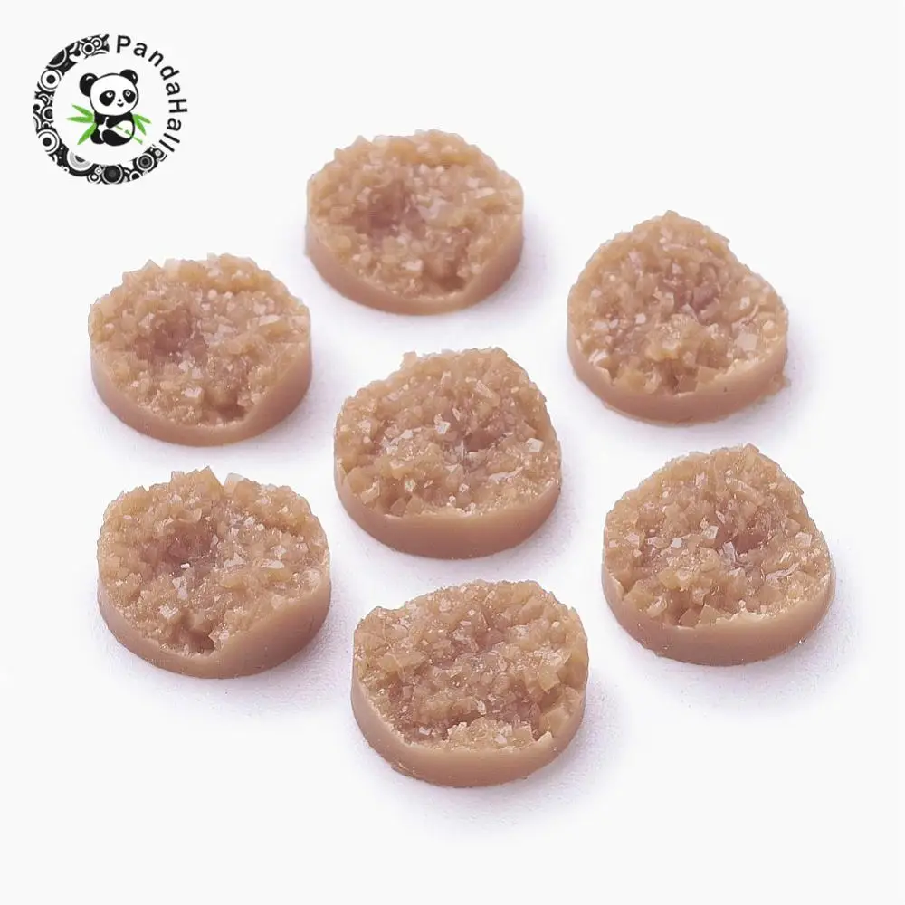 

Druzy Кабошоны из смолы, Плоские Круглые, верблюжьи, 12x5мм